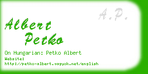 albert petko business card